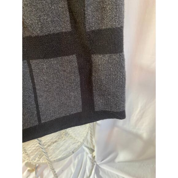 Ann Taylor Loft Outlet Skirt Mini Soft Sweater Plaid Gray Black Pull On Med - Picture 4 of 6